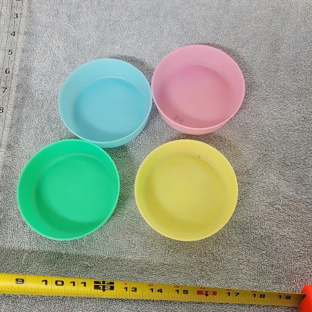 Tupperware Vintage Pastel Snack Bowls Set‎ of 4 Pink Blue Yellow Green 1286-29